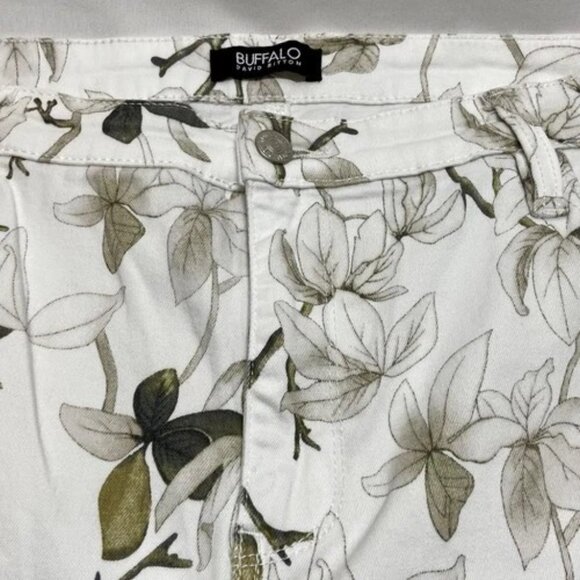 Buffalo David Bitton Jeans Women 16/36 White Floral Havana Stretch Ankle Skinny - Picture 7 of 12
